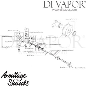 Armitage Shanks Starlite Exposed and Concealed Thermostatic Shower Valve Spare Parts - IDL DV 370